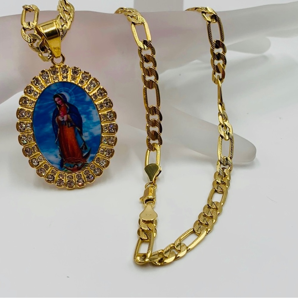 gold plated, 14k Virgin of Guadalupe